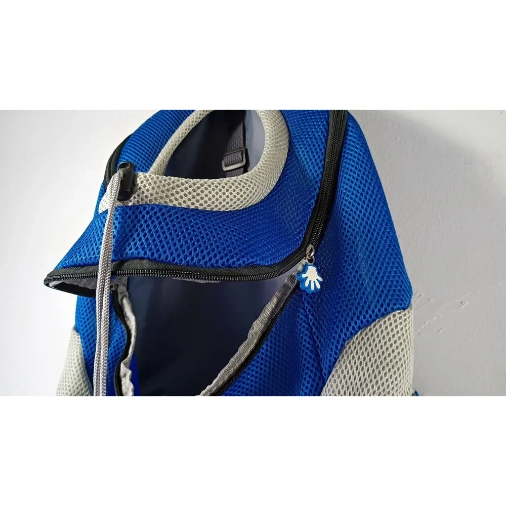 Dog Carrier Pet Sports Backpack Peek A Boo Hole Royal Blue Soft Side Adjustable